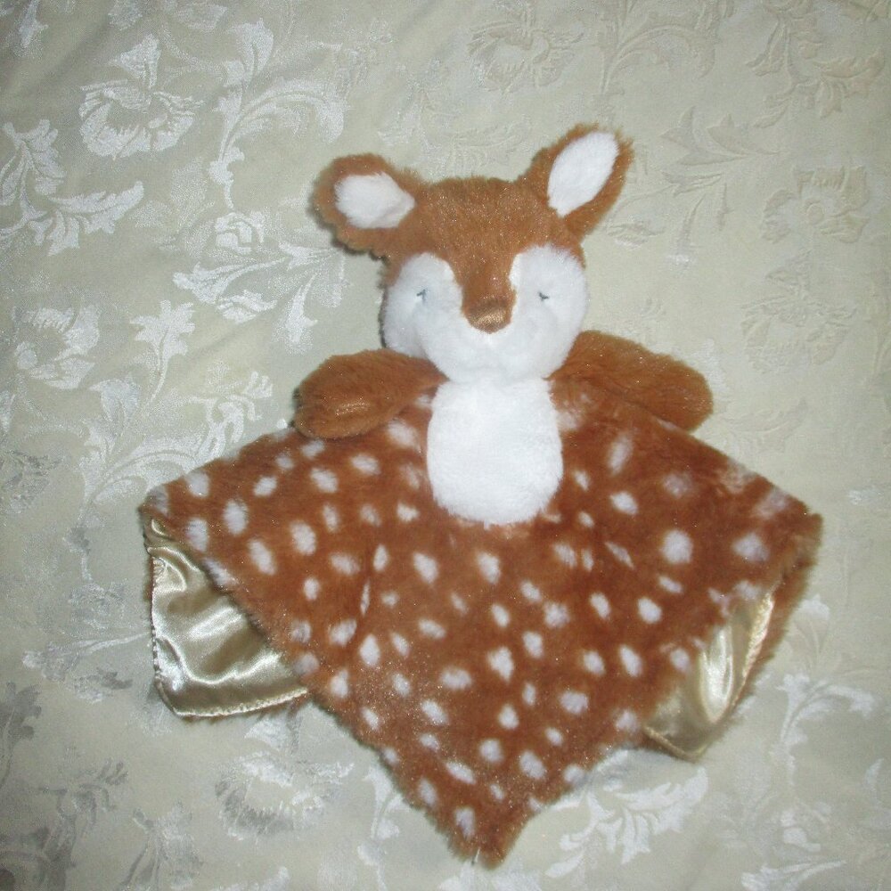 Mary Meyer Baby Fizzy Deer Security Blanket Fawn Polka Dot Plush Satin Lovey